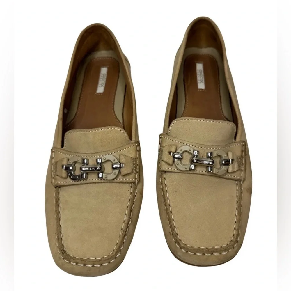 Geox Respira Women's ~ Size 39.5/ US 10 ~ Tan Horsebit Slip On Loafers Shoes